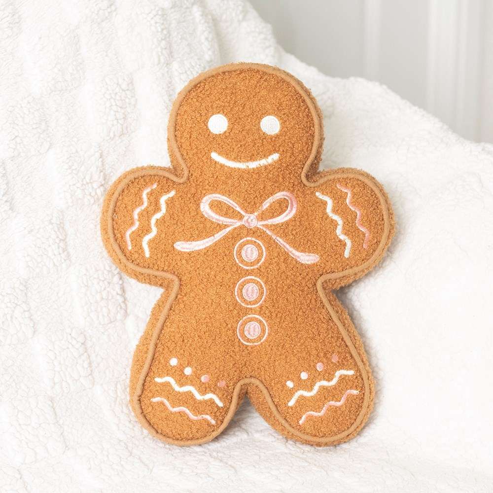 Something Different - Sugarplum Bakery Gingerbread Man Boucle Zierkissen - Mehrfarben
